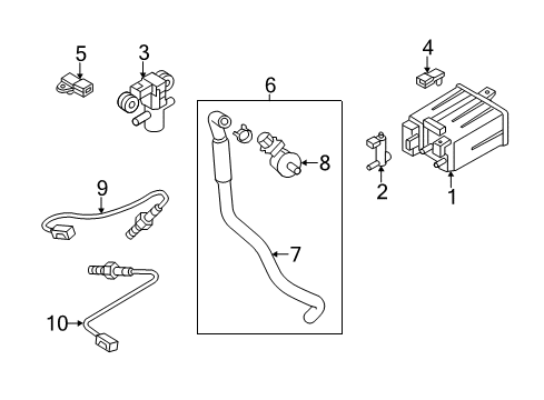 2013 Infiniti M37 Emission Components CANISTER Assembly EVAPORATION Diagram for 14950-6N208