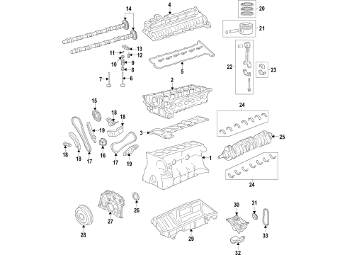 2018 BMW 530i Engine Parts, Mounts, Cylinder Head & Valves, Camshaft & Timing, Variable Valve Timing, Oil Pan, Oil Pump, Balance Shafts, Crankshaft & Bearings, Pistons, Rings & Bearings CYLINDER HEAD COVER Diagram for 11128571308