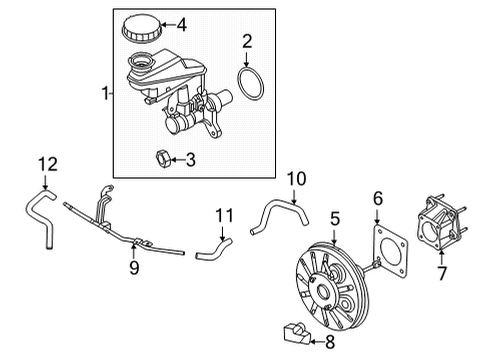 2021 Nissan Sentra Hydraulic System Nut Diagram for 01223-0005U