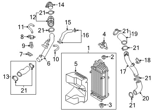 2015 Hyundai Sonata Intercooler INTERCOOLER Diagram for 28271-2B720