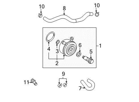 1995 Toyota Tacoma Oil Cooler Union Nut Diagram for 90404-53070