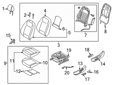 2021 Hyundai Elantra Power Seats Heater-Front Seat Back Diagram for 88370-AB020