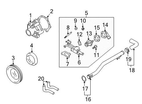 2005 Kia Sportage Powertrain Control Pulley-Power Steering Diagram for 25226-23501