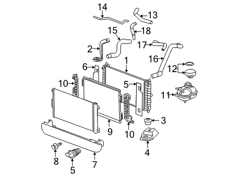 2007 Chevrolet Cobalt Radiator & Components Radiator Inlet Hose (Upper) Diagram for 15247280