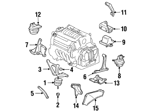 2002 Oldsmobile Aurora Engine & Trans Mounting Bracket, Engine Front Mount Diagram for 25638467