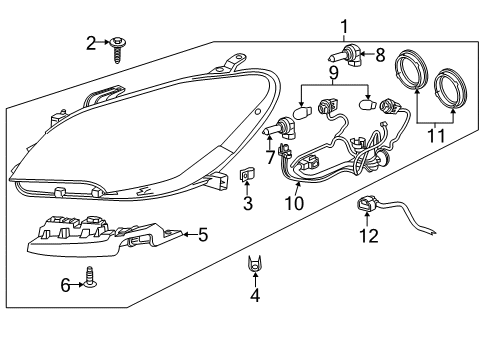 2013 Buick Encore Headlamps Socket & Wire Diagram for 95161312