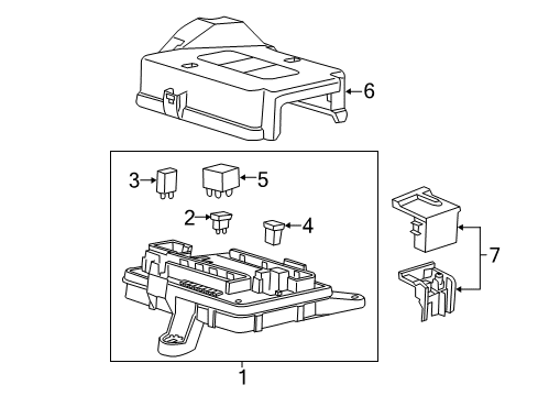 2021 Chevrolet Camaro Fuse & Relay Junction Block Diagram for 84081785