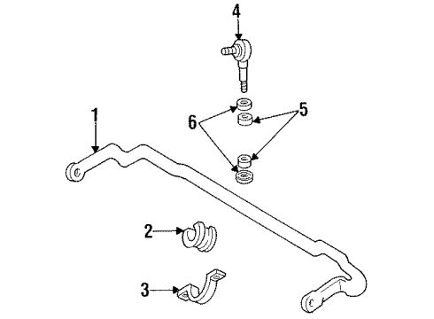 1995 Mercury Villager Stabilizer Bar & Components - Front Stabilizer Bar Clamp Diagram for F3XY-5C498-A