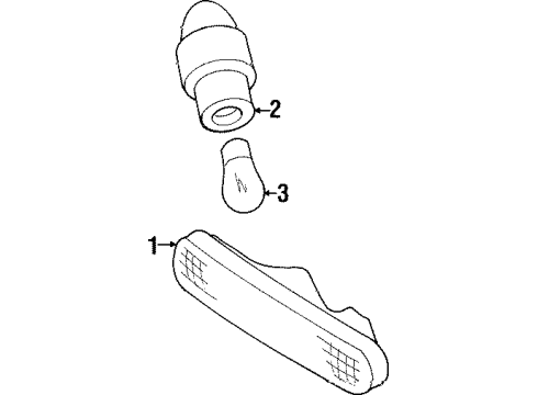 2001 Cadillac Catera Rear Lamps - Side Marker Lamps Socket, Front Side Marker Lamp Diagram for 90541592