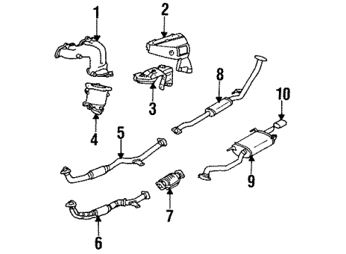 1994 Toyota Celica Exhaust Manifold Heat Shield Diagram for 17168-74020