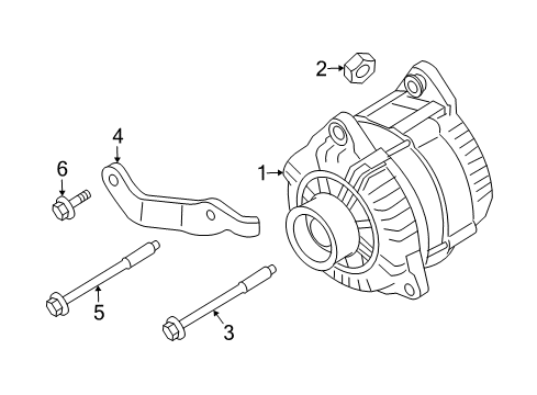 2007 Nissan Frontier Alternator Bolt Diagram for 081A6-8201A