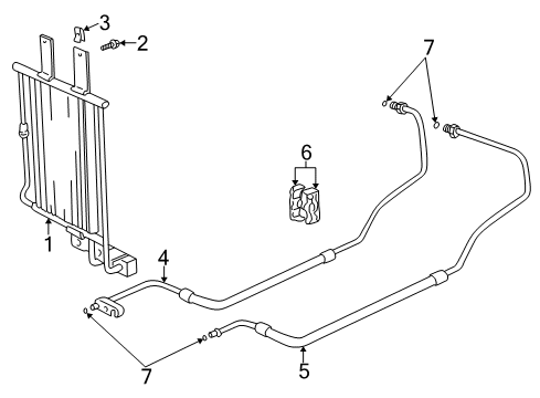 1999 BMW Z3 Trans Oil Cooler Oil Cooling Pipe Inlet Diagram for 17221433002