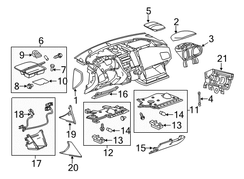 2015 Chevrolet Equinox Cluster & Switches, Instrument Panel Cluster Bezel Diagram for 20938876