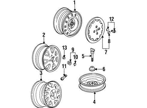 1995 Honda Prelude Wheels & Trim Disk, Driver Side Aluminum Wheel (15X6 1/2Jj) Diagram for 42710-SS0-A70