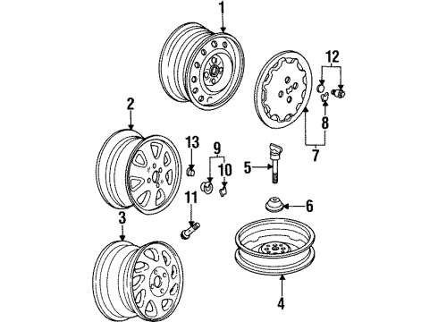 1992 Honda Prelude Wheels & Trim Plate, H Mark Diagram for 44748-SM4-305