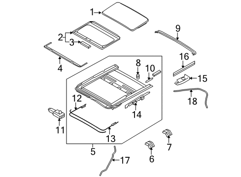 2006 Infiniti M35 Sunroof Hose-Drain Diagram for 91390-EG010