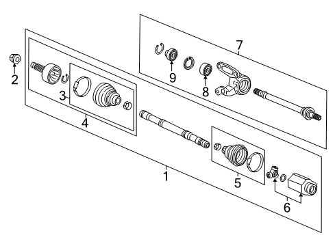 2016 Honda Civic Drive Axles - Front Shaft Assembly, L Drive Diagram for 44306-TBA-A01