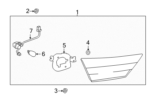 2014 Toyota Avalon Bulbs Back Up Lamp Assembly Diagram for 81580-07070