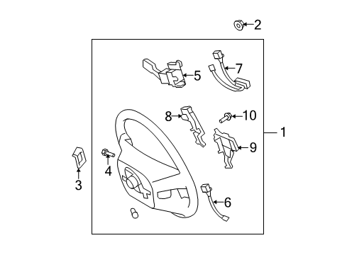 2009 Toyota Tundra Steering Column & Wheel, Steering Gear & Linkage Steering Wheel Diagram for 45100-0C370-C0