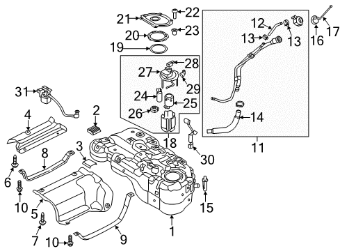 2020 Hyundai Tucson Fuel Injection Injector Assembly-Fuel Diagram for 35310-2GGA1