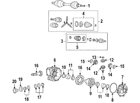 2008 Cadillac SRX Front Axle, Axle Shafts & Joints, Differential, Drive Axles, Propeller Shaft Differential Cover Seal Diagram for 89058617