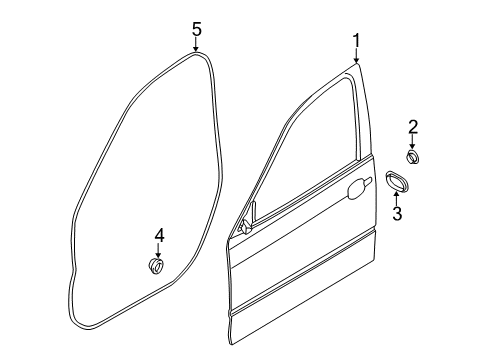 2002 BMW 330xi Front Door Door Sealing Front Left Diagram for 51338194695