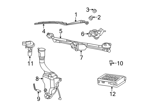 2006 Dodge Magnum Windshield - Wiper & Washer Components Reservoir-Windshield And LIFTGATE Was Diagram for 4806009AA