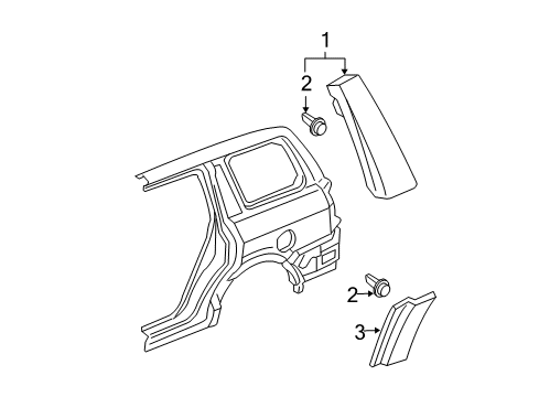 2005 Honda Pilot Exterior Trim - Quarter Panel Protector Assy., R. RR. Fenderside *B92P* (NIGHTHAWK BLACK PEARL) Diagram for 75304-S9V-A12ZB