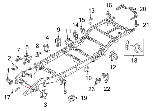 2017 Nissan Titan Frame & Components Bracket-Rear Body Mounting, 2ND Diagram for 95253-7S230