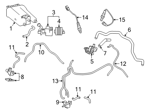 2022 Toyota Camry Powertrain Control Hose, Fuel Vapor Fee Diagram for 23826-0P270