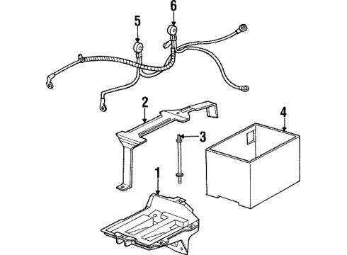 2000 Saturn SL Battery Cable Asm, Battery Negative Diagram for 21024795