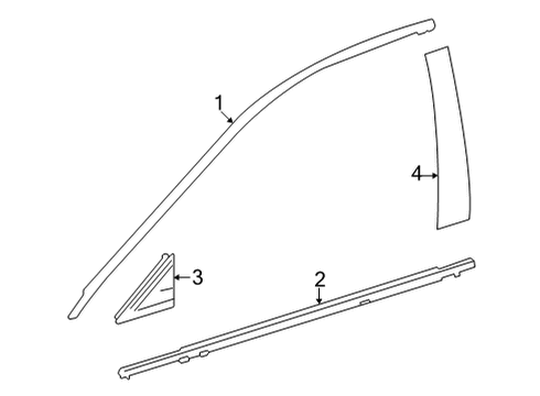 2021 Toyota Mirai Exterior Trim - Front Door Corner Molding Diagram for 67495-62010