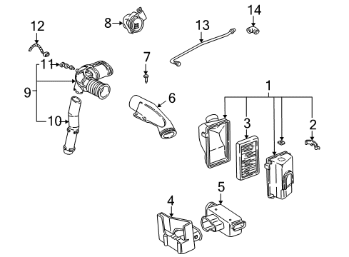 1996 Chevrolet Camaro Powertrain Control Air Cleaner Asm Diagram for 25147156