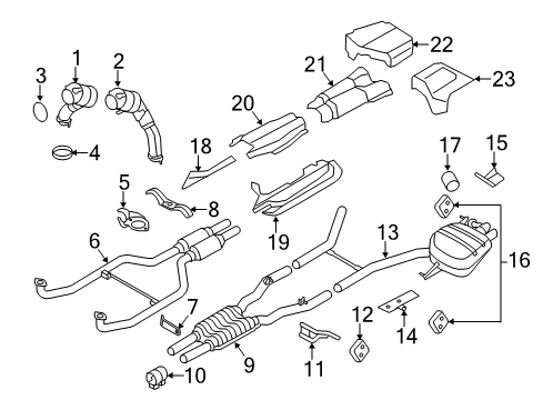 2011 BMW 750i Exhaust Components Catalytic Converter Diagram for 18327645236