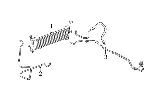 2009 Cadillac CTS Trans Oil Cooler Transmission Fluid Cooler Hose Assembly Diagram for 25829896