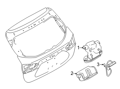 2018 Nissan Rogue Sport Lift Gate - Lock & Hardware Switch Assy-Back Door Opener Diagram for 25380-4EA0A