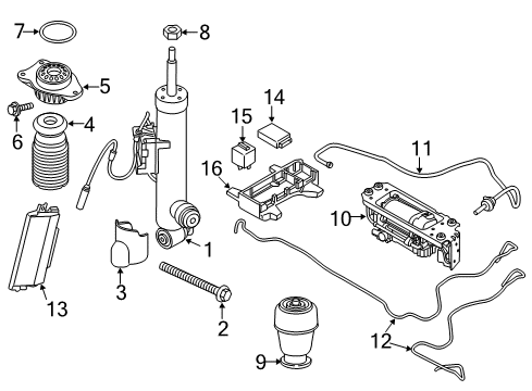 2016 BMW 535i GT Struts & Components - Rear Hex Bolt With Washer Diagram for 33506781988