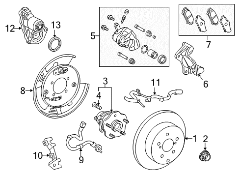 2017 Lexus RX350 Rear Brakes Disc, Rear Diagram for 42431-0E060