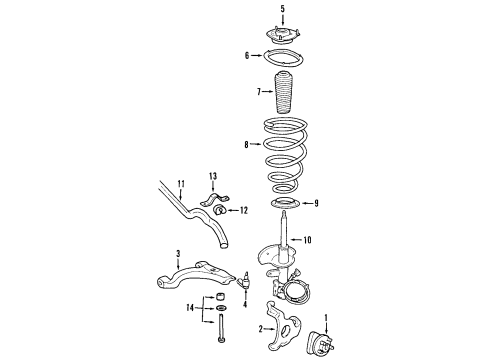 2002 Cadillac Seville Front Suspension Components, Lower Control Arm, Ride Control, Stabilizer Bar Shaft-Front Stabilizer (30Mm) *White Diagram for 25640437