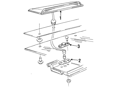 1986 Chevrolet Corvette High Mount Lamps Lamp Asm-High Mount Stop Diagram for 918411