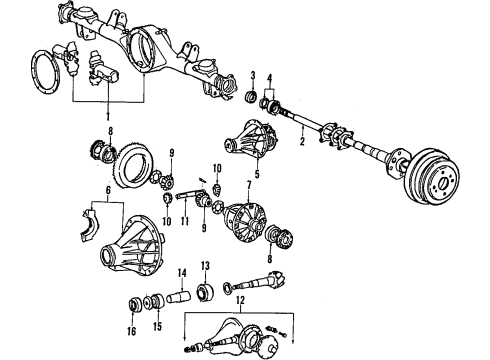 1985 Toyota Celica Rear Axle, Axle Shafts & Joints, Differential, Drive Axles, Propeller Shaft Axle Bearings Diagram for 04421-30012