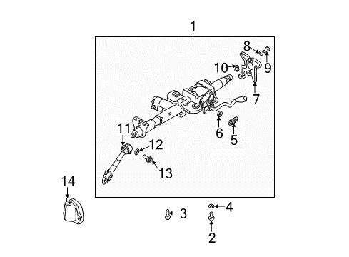 2007 Hyundai Tiburon Steering Column & Wheel, Steering Gear & Linkage Bolt Diagram for 56415-29000