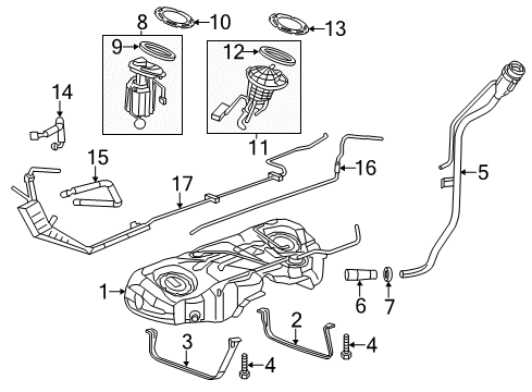 2013 Chrysler 300 Fuel System Components Strap-Fuel Tank Diagram for 4578653AB