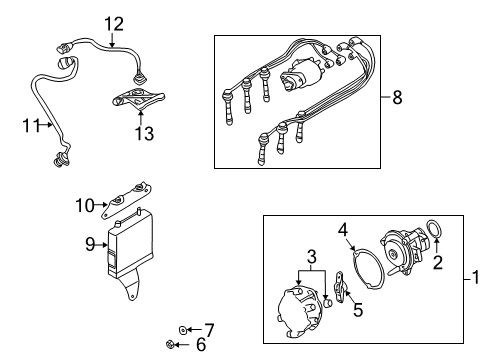 2001 Chrysler Sebring Powertrain Control DISTRIBTR-Ignition Diagram for MD374416