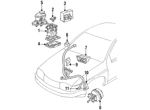 1995 Chevrolet Beretta ABS Components Relay Diagram for 12135115
