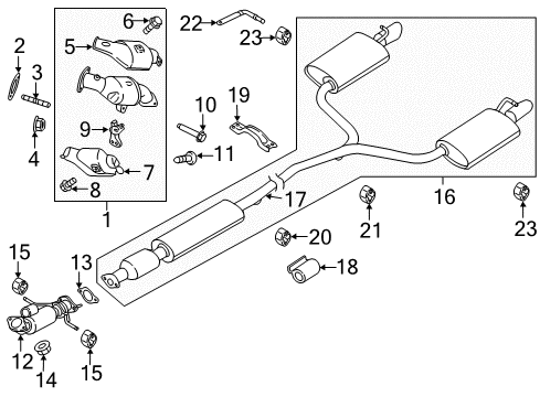 2017 Ford Explorer Exhaust Components Mount Bracket Bolt Diagram for -W500724-S439