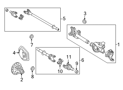 2008 Ford F-250 Super Duty Carrier & Front Axles U-Joint Diagram for 5C3Z-3249-AA