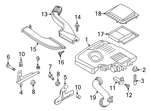 2015 Ford Fusion Filters Upper Cover Diagram for DG9Z-9661-A