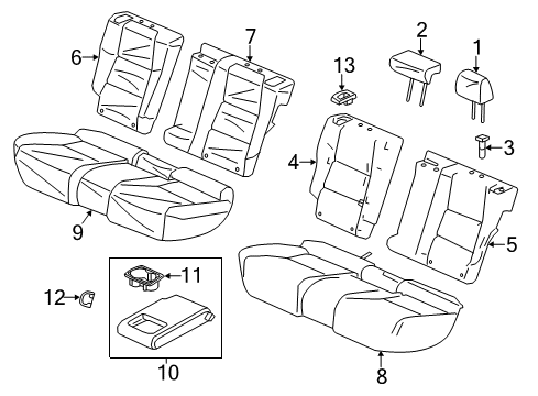 2015 Acura RDX Rear Seat Components Pad & Frame, Rear Seat Cushion Diagram for 82137-TX4-A01