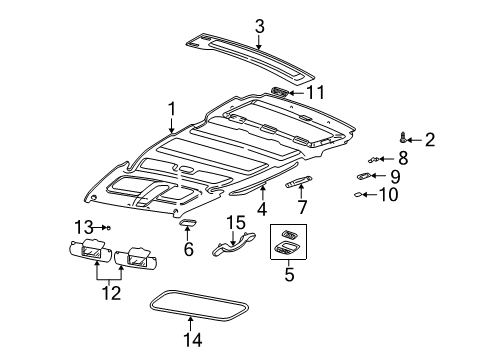 2005 Pontiac Montana Interior Trim - Roof Lamp Asm-Cargo *Light Opel Gray Diagram for 10331309